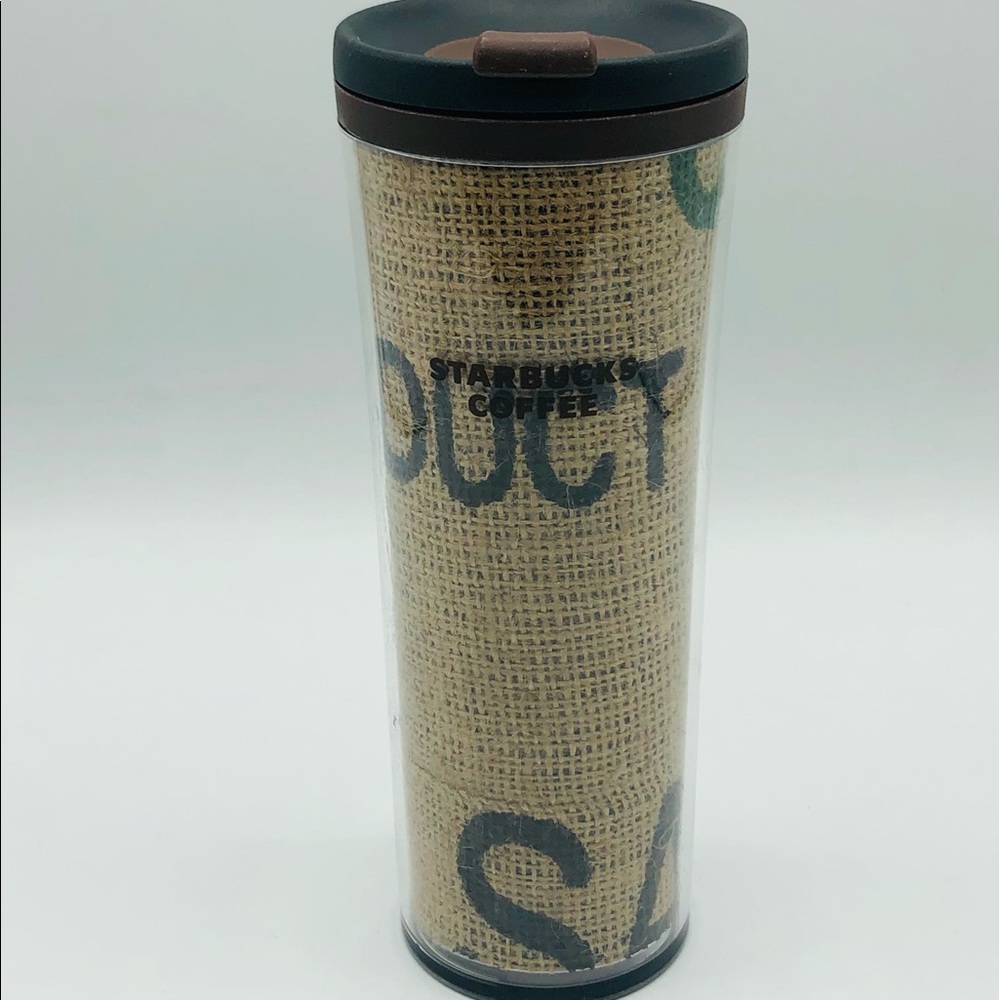 Starbucks Coffee 2010 Burlap Sack Detail 16oz Travel Mug/Tumbler - BPA Free